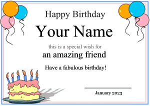 Birthday Certificate Templates